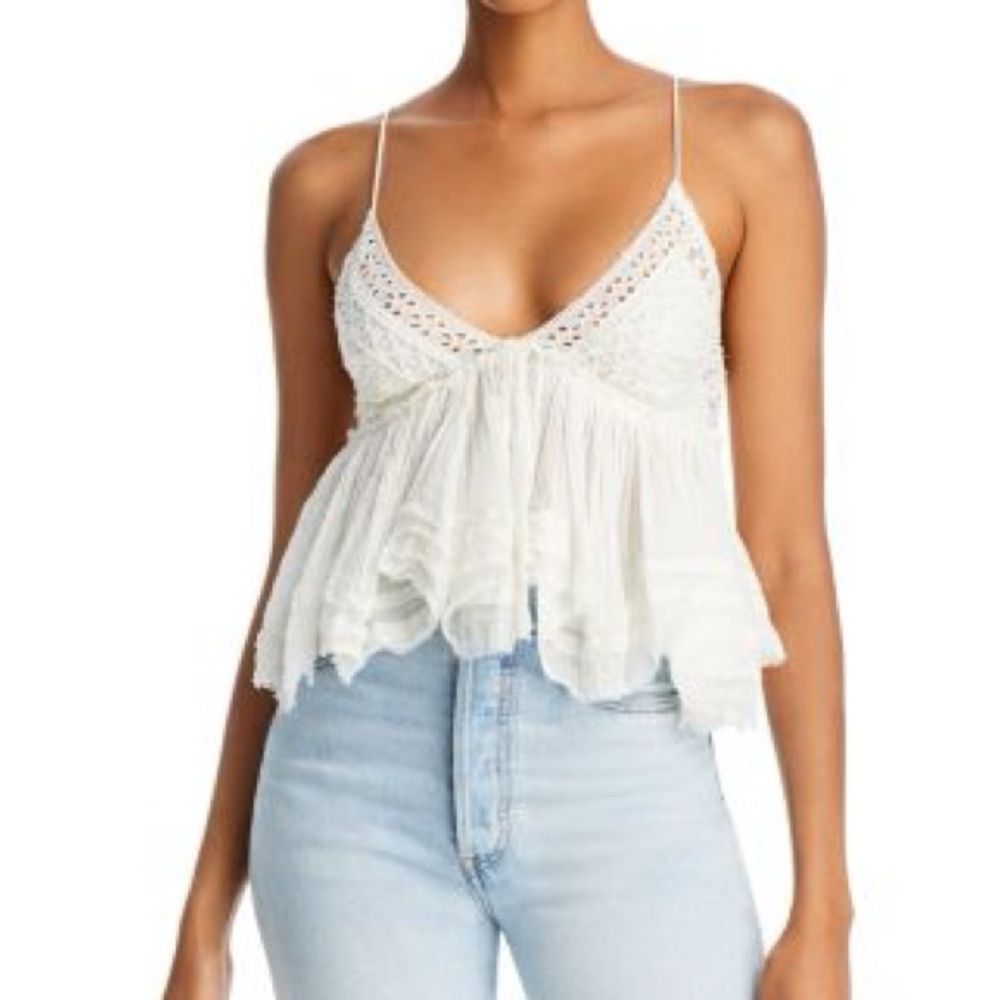 Free People Carrie Ruffled Camisole Tank